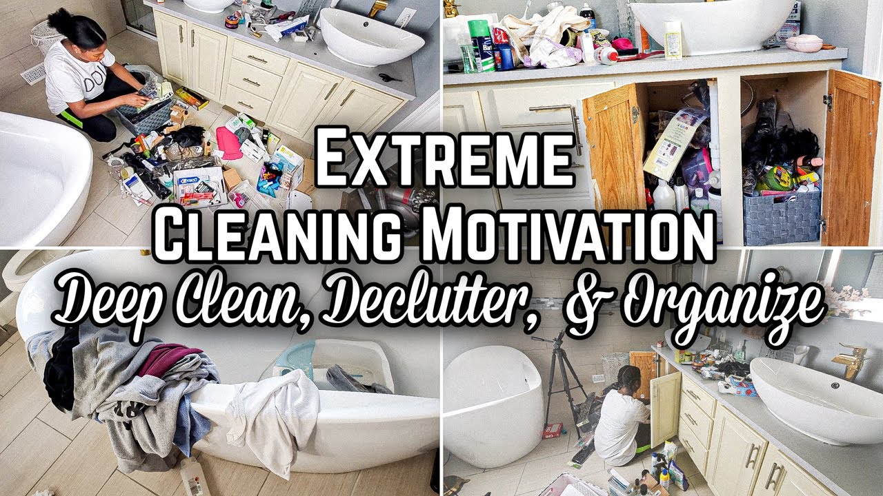 Deep Clean, Declutter, & Organize With Me | Cleaning My Bathroom | Extreme Motivation | Actual Mess