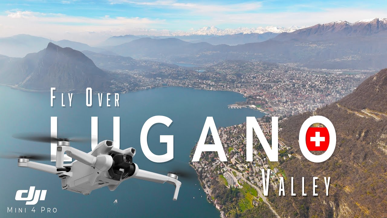 Flying over Lugano Valley in Switzerland | 4K UHDR | DJI Mini 4 Pro