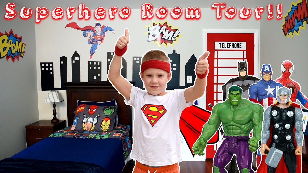 Superhero Comic Book Bedroom Tour!! Boys Room Tour