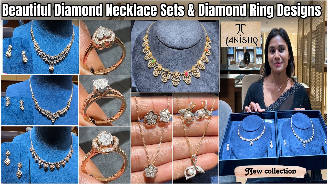 Tanishq Beautiful Diamond Necklace Sets & Diamond Rings💕Lightweight Diamond Rings Diamond Necklaces|