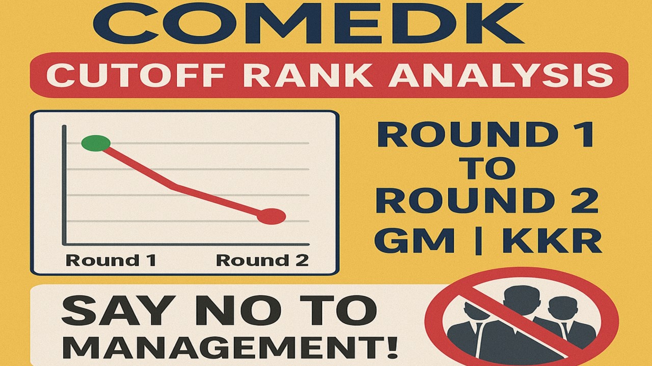 COMEDK 2025|CUTOFF RANK ANALYSIS|ROUND 1➡️ROUND 2|KKR|GM