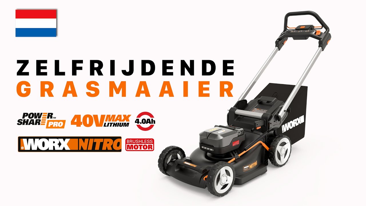 WORX WG749E Zelfrijdende borstelloze snoerloze grasmaaier   NL
