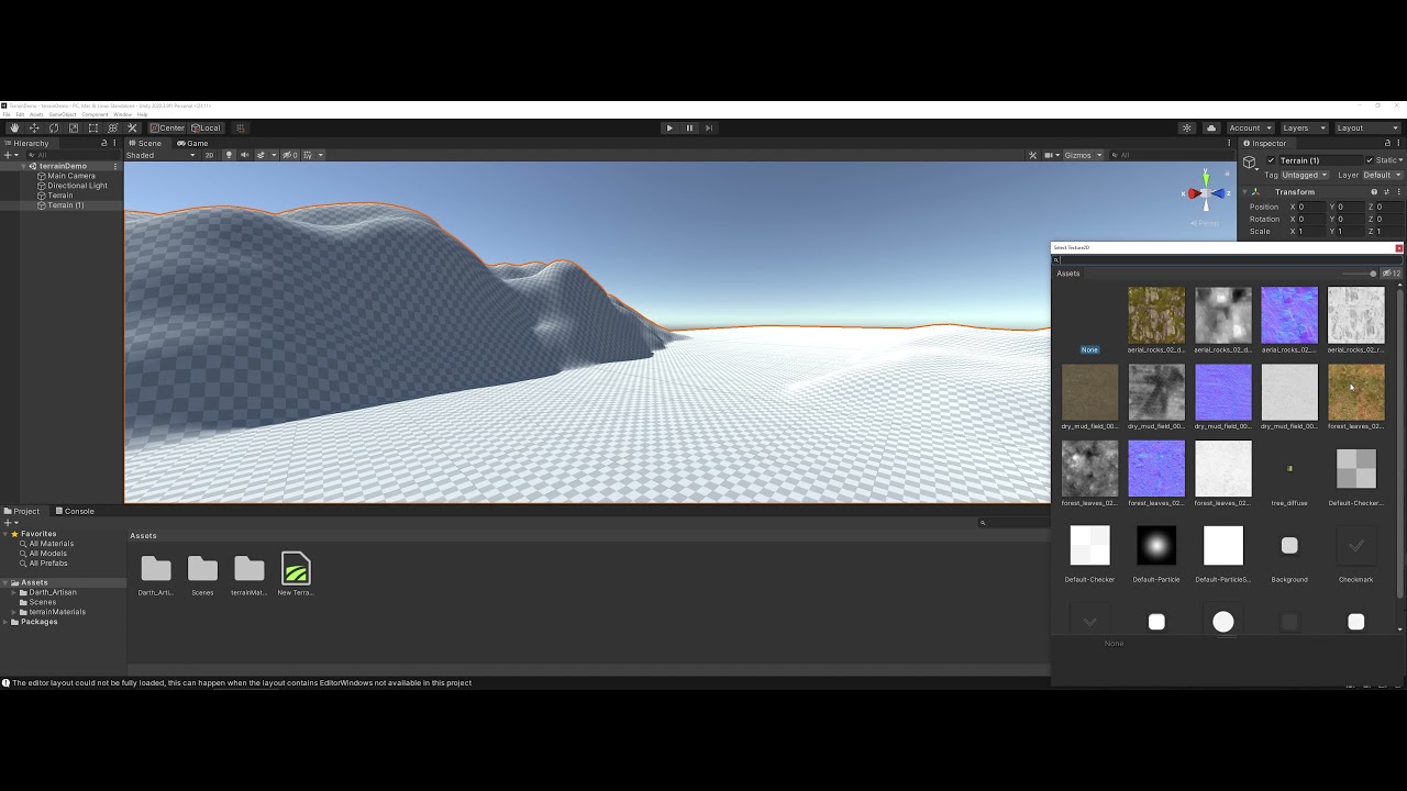 Добавление текстур ландшафта в Unity