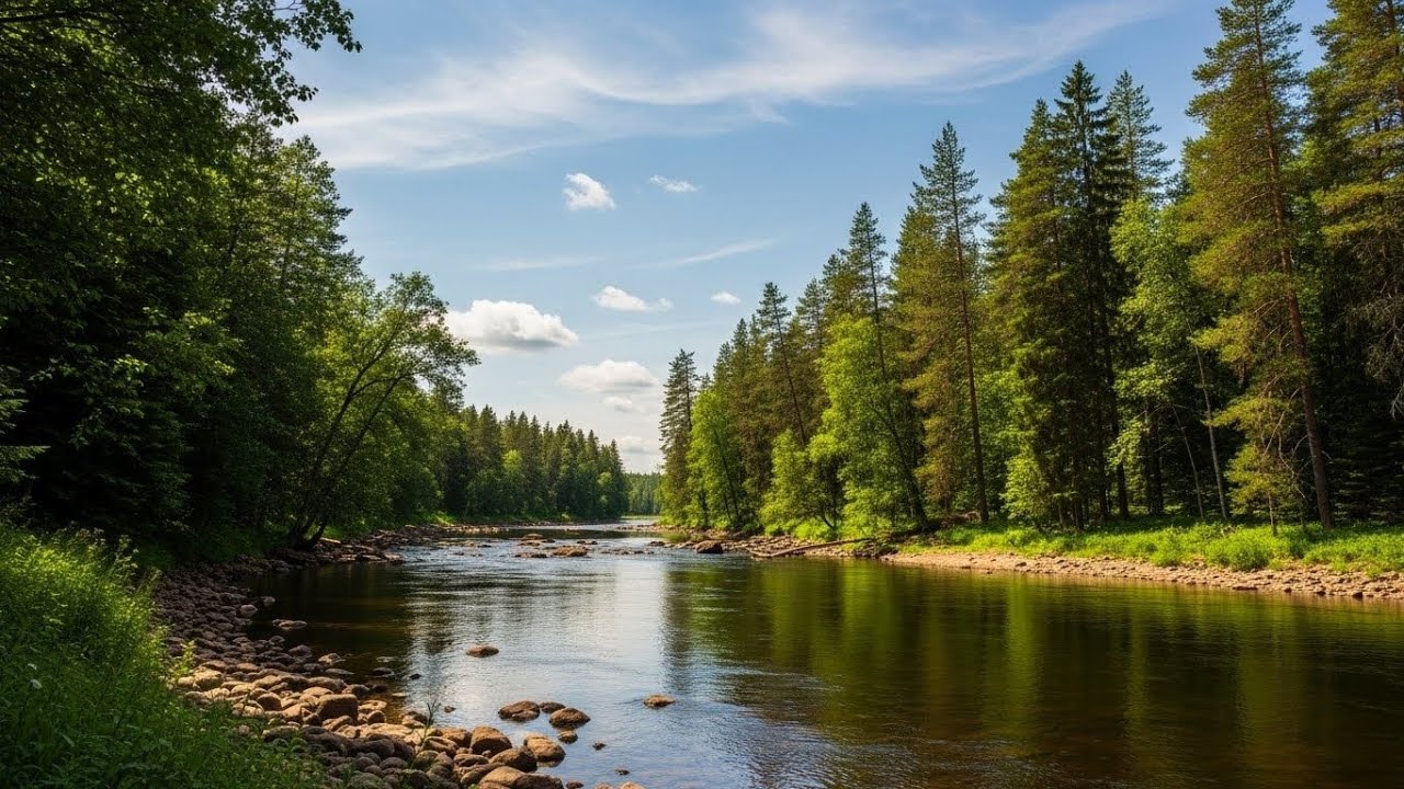 Forest Stream River 🌲🌊 Gentle Flowing Water for Sleep and Meditation #2778