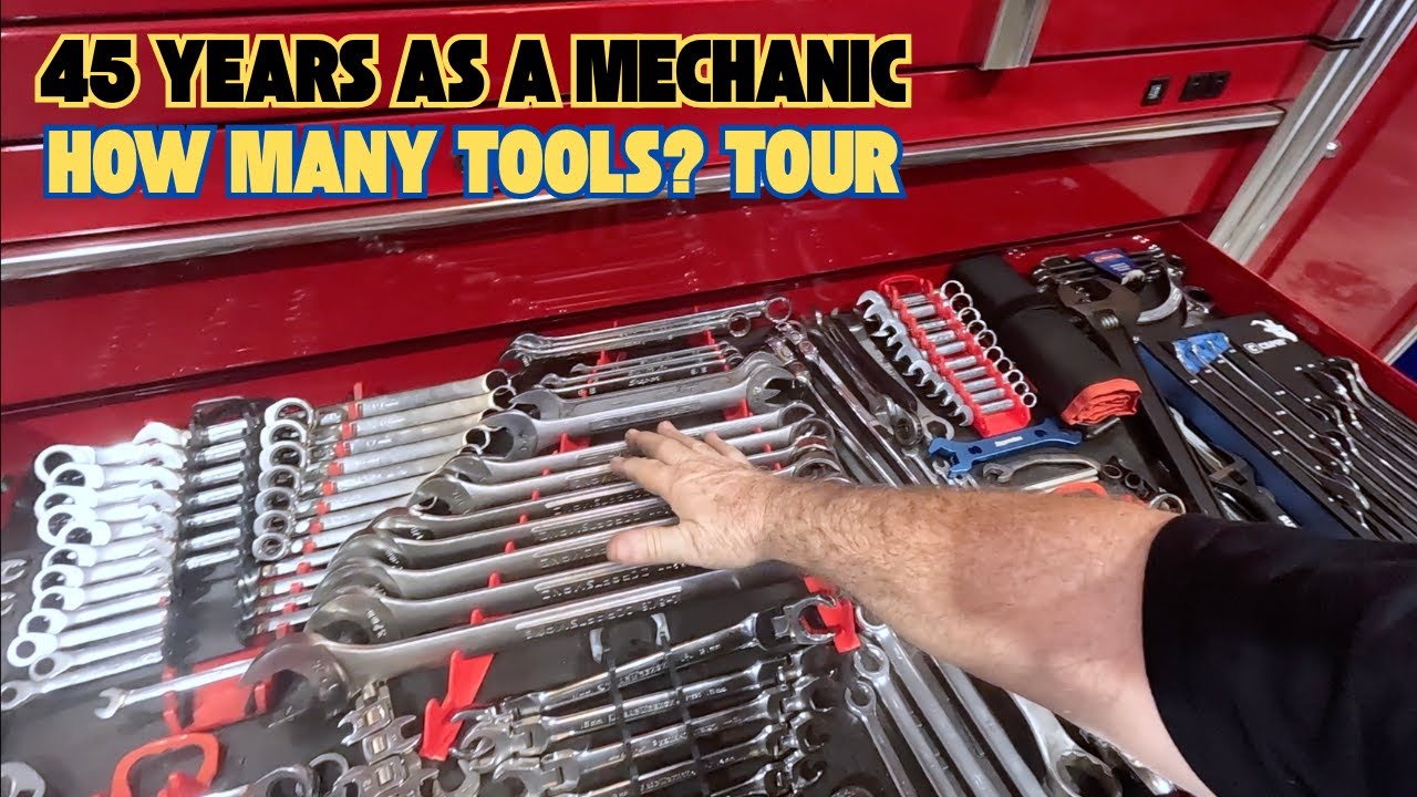How many tools does a mechanic with 45 years experience have? Tool box Tour, all of them!