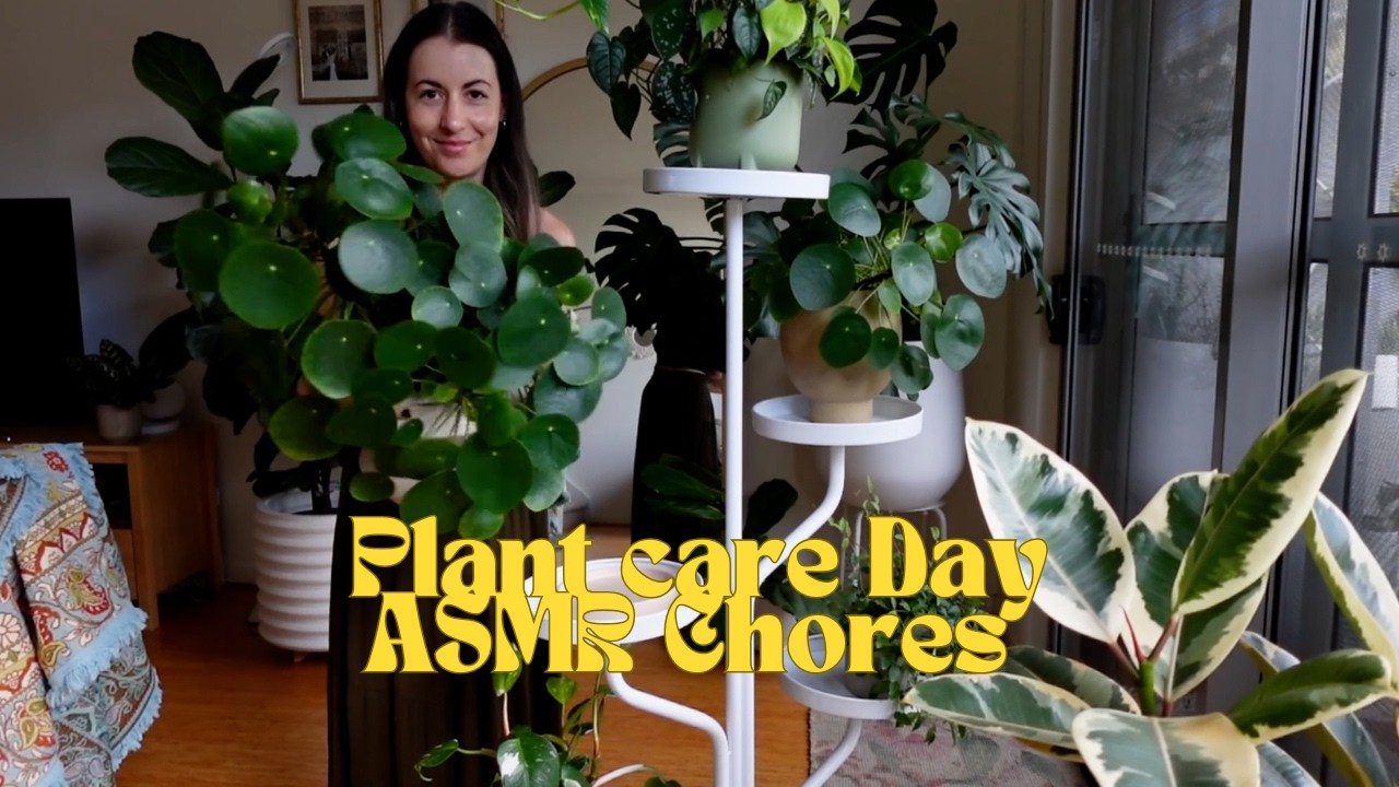 ASMR Summer Plant Care Day | Potter Around the Houseplants | Plant Chores | Pruning & Misting