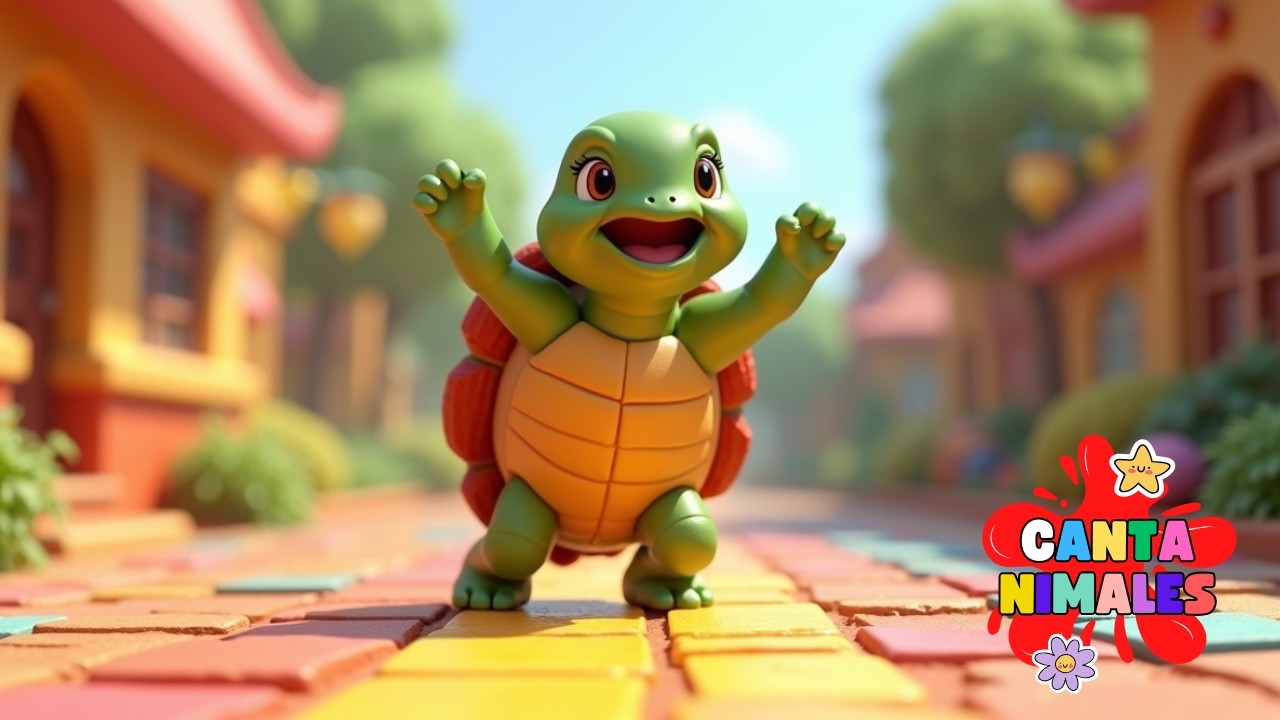 🐢🎵 Tortuguita Pasito Lento | Música Infantil Divertida para Bailar y Aprender 👣💚
