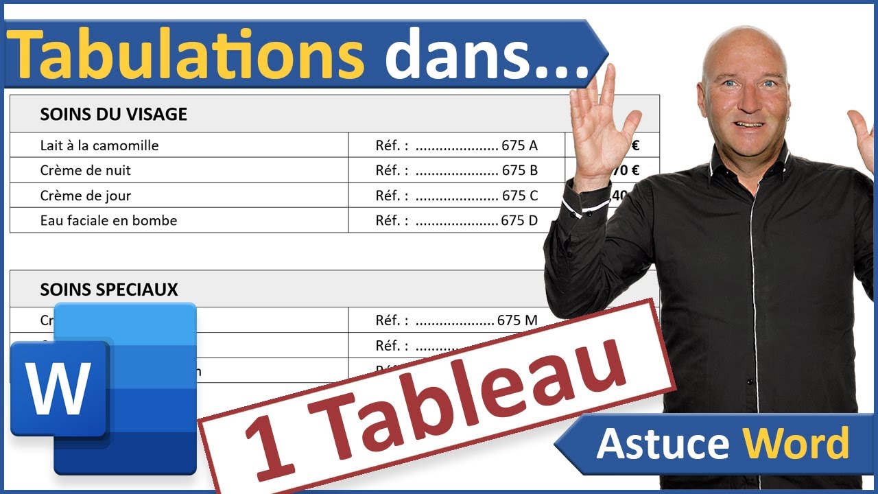 Retraits et tabulations dans les tableaux Word