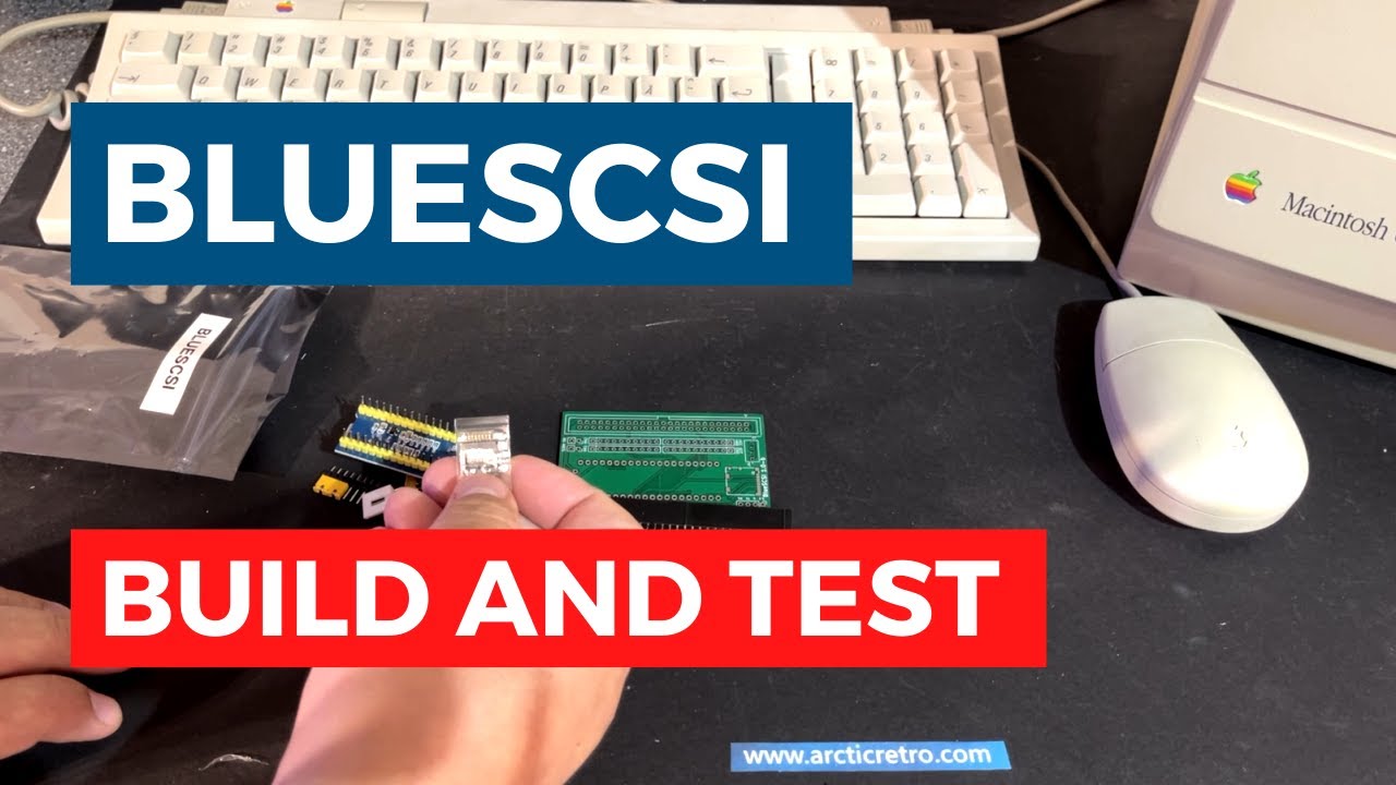 Modern BlueSCSI adapter build and testing on a Macintosh Classic from the 80's