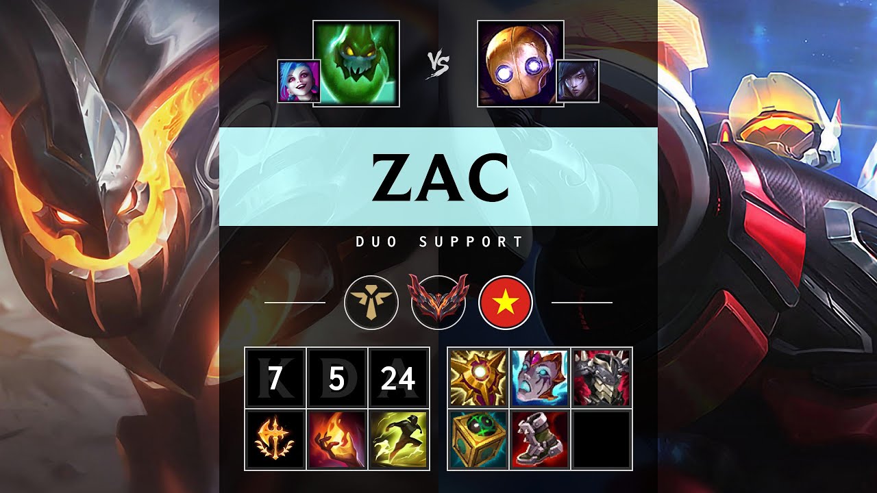 Zac Support vs Blitzcrank - VN Grandmaster Patch 25.17