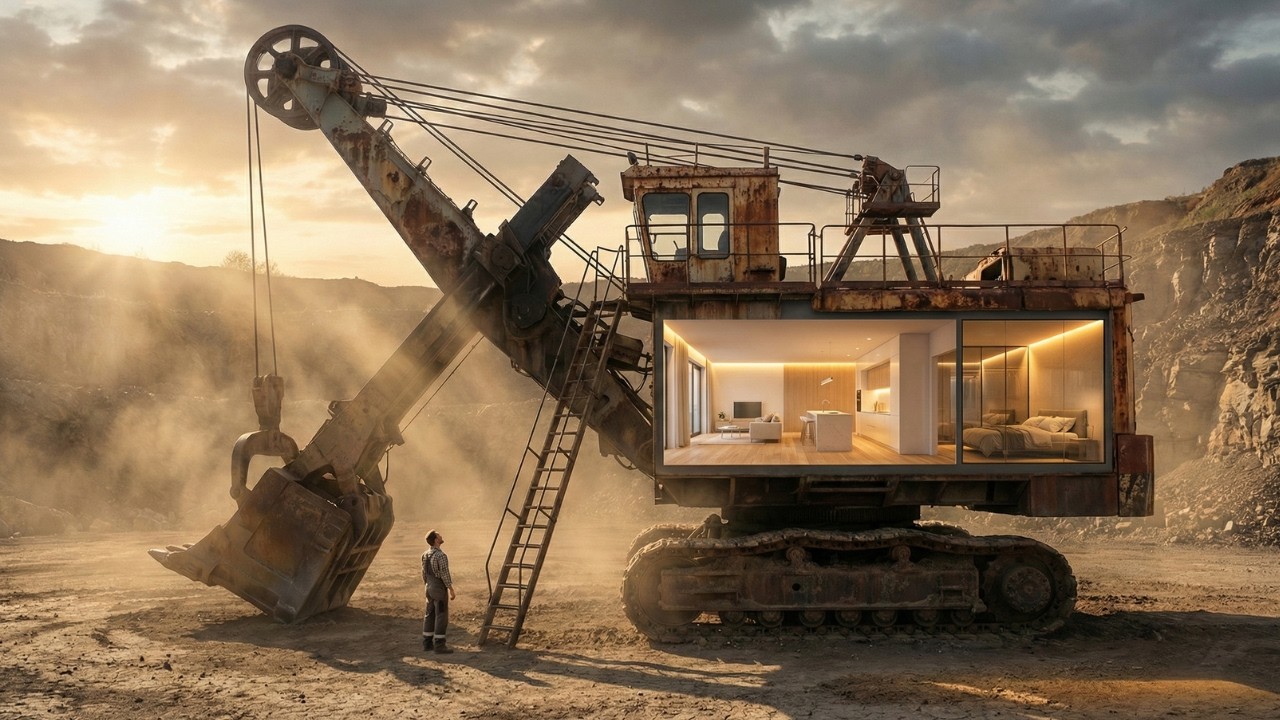 I Transformed a Giant Old Excavator into a Luxury Home Building a House Inside an Abandoned Old Mine