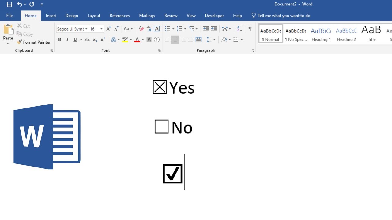 Как вставить флажок в MS Word и изменить символ на галочку