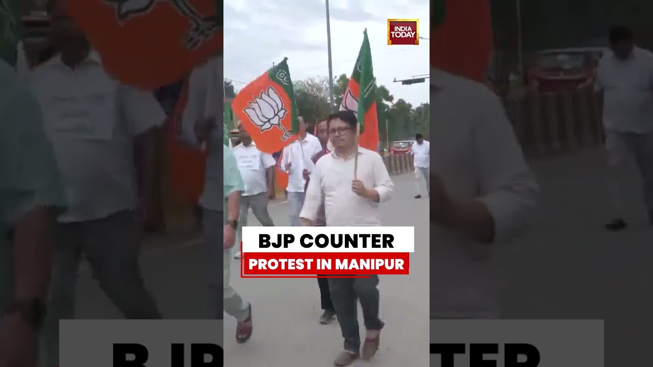 BJP VS Cong: BJP Holds Counter Protest In Manipur Over Congress Demonstration Outside PM Residence