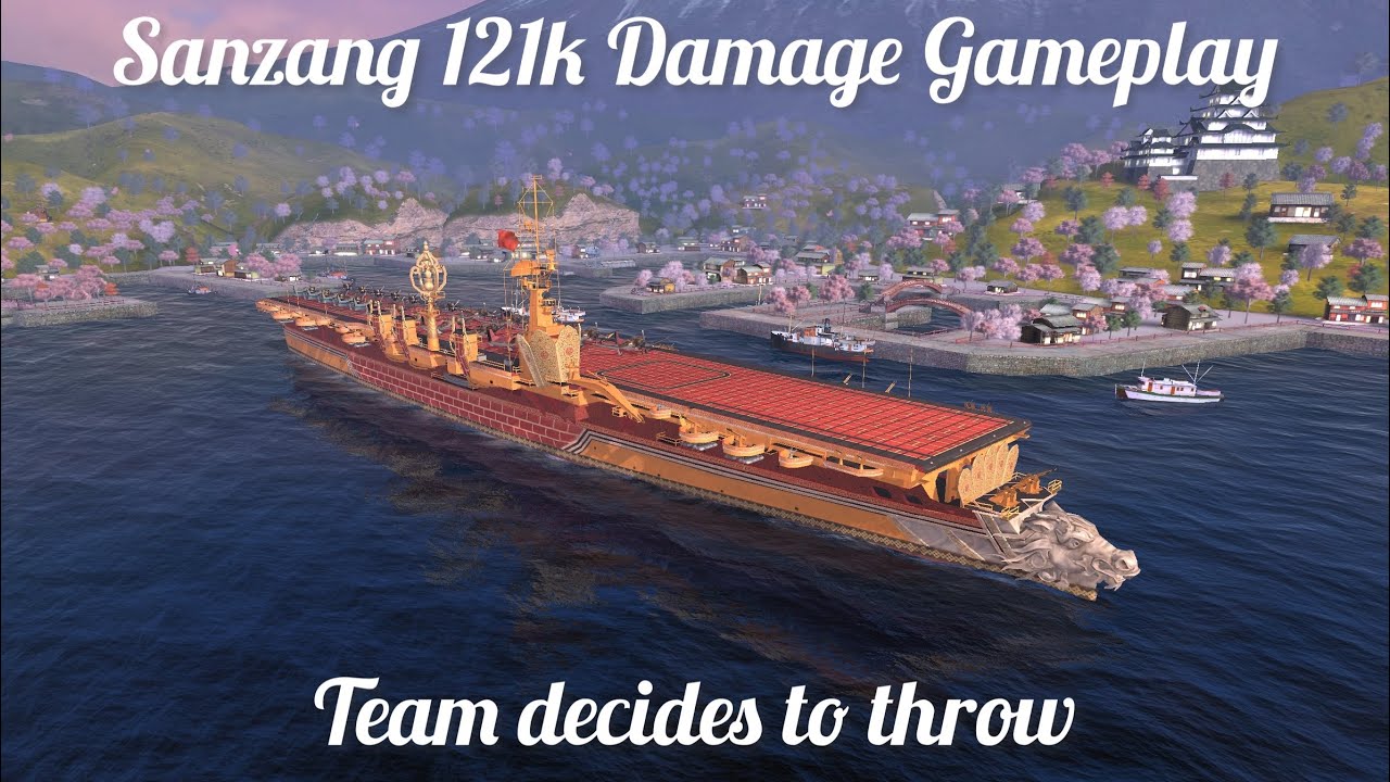 World of Warships Blitz: Sanzang 121k damage gameplay. (Former World Record)
