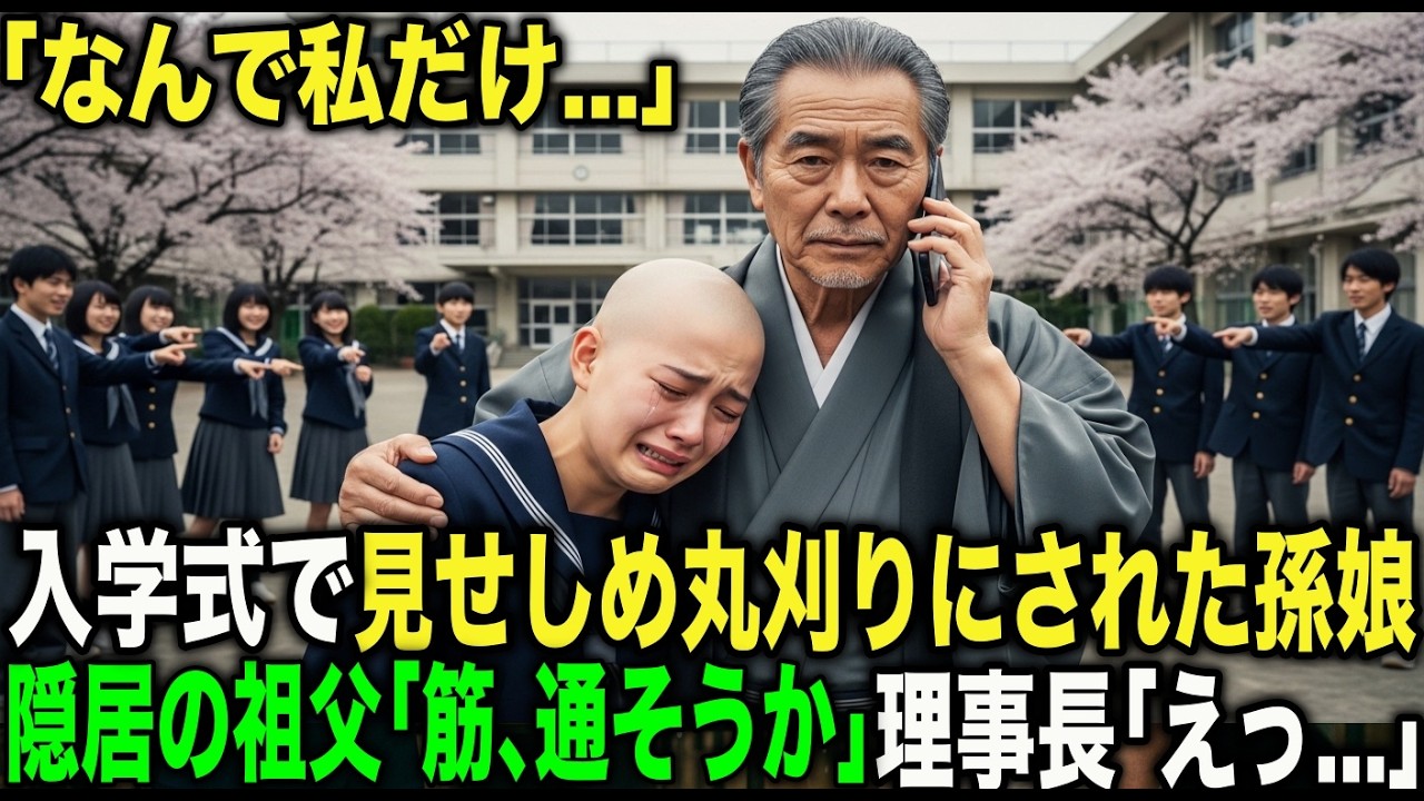 「貧乏人は坊主で十分ｗ」名門高校の入学式で理事長に見せしめ丸刈りにされた孫娘…隠居の祖父『筋、通そうか』翌日、理事会が騒然