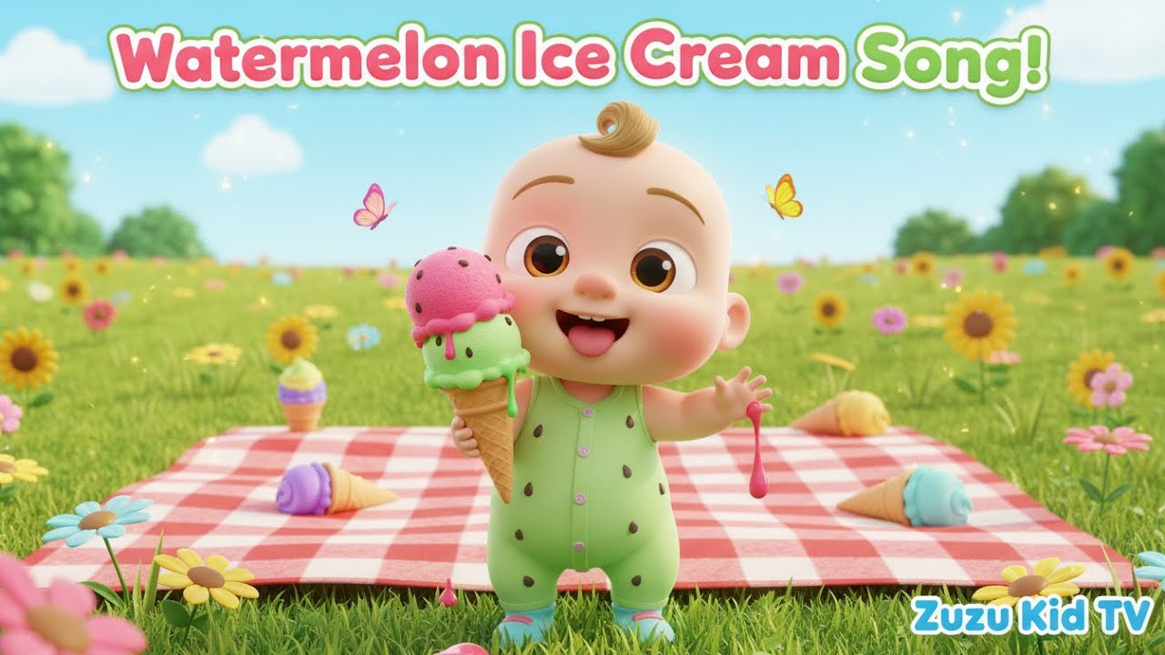 Watermelon Ice Cream Song with Zuzu – Toddler Snack & Summer Fun Nursery Rhyme