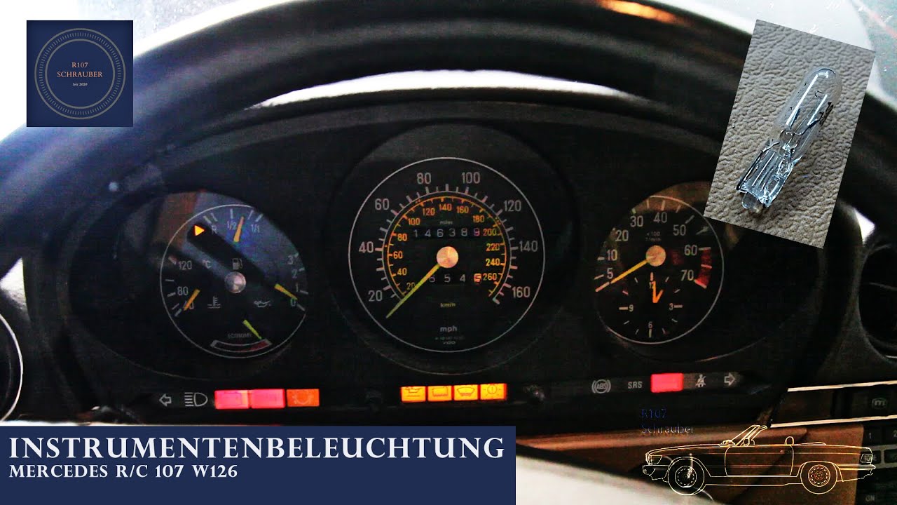 Mercedes Benz - Lampen der Armaturenbeleuchtung wechseln - R/C 107 W/C 126 W123| T5 Leuchtmittel