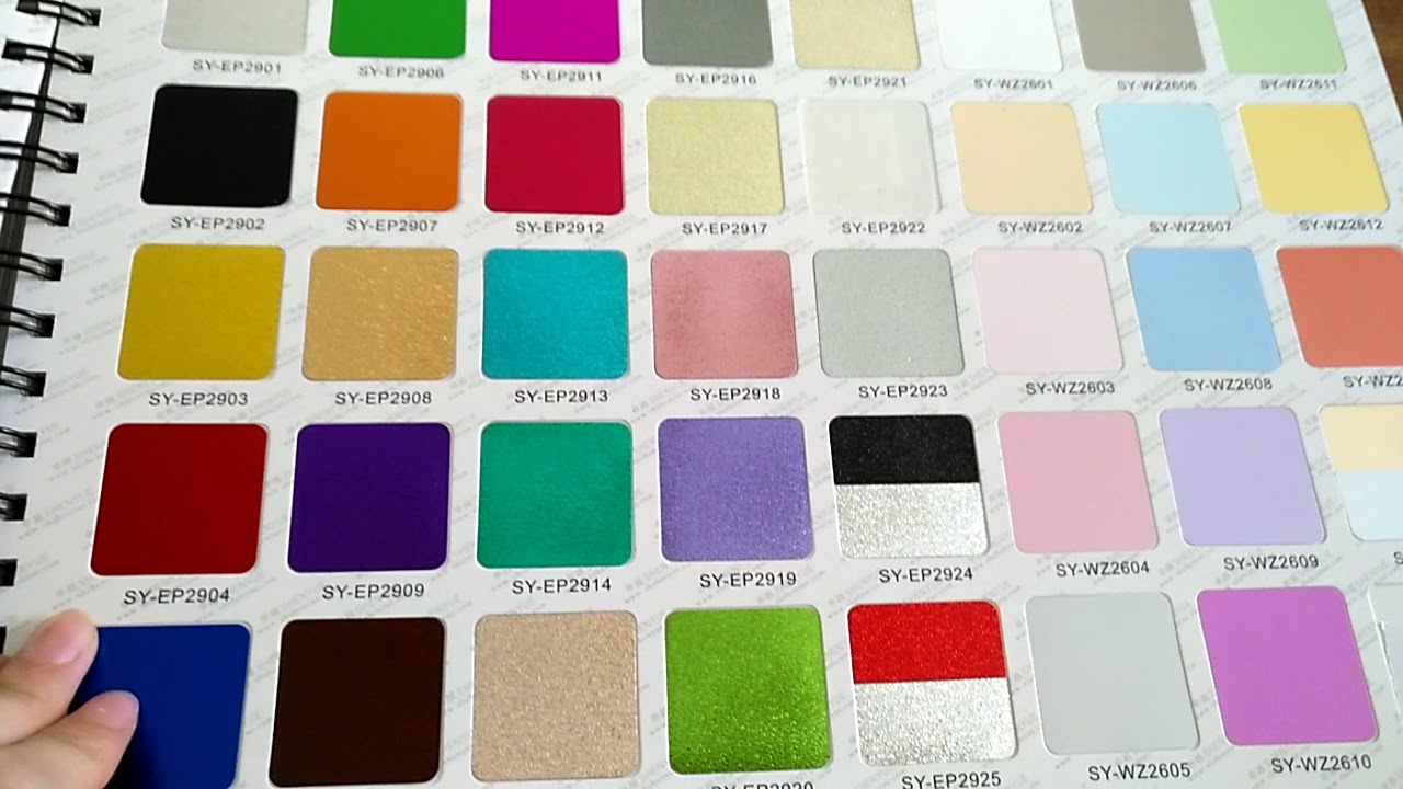SHENYUE PET sequin film catalogue,more than 1200 colors for choosing