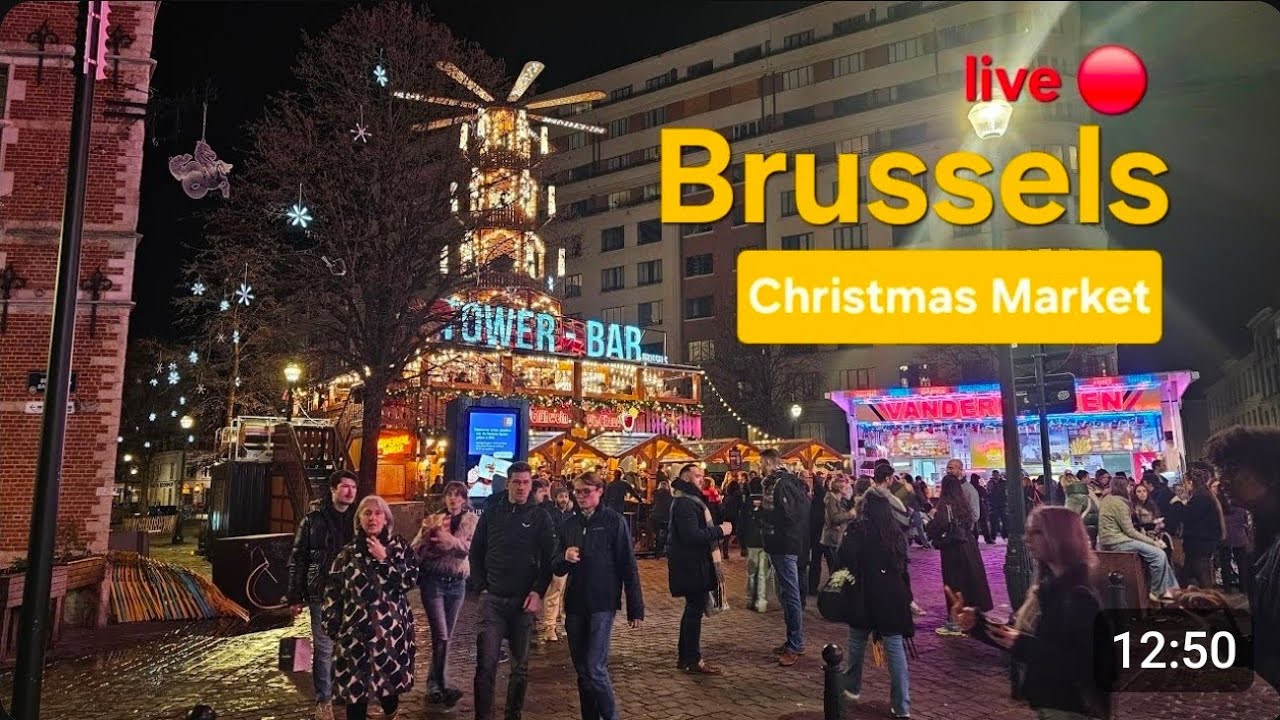 LIVE 🎄 Brussels Christmas Market part 2| Festive Winter Atmosphere & Lights
