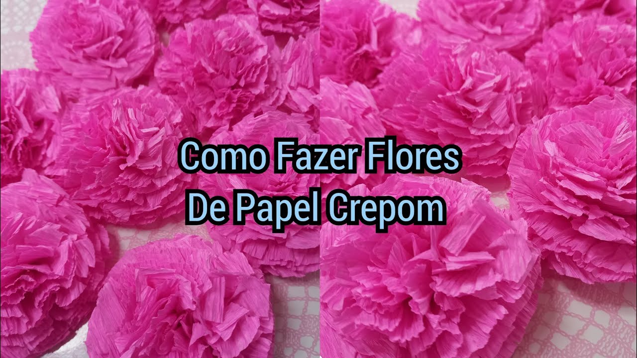Como fazer flores com papel crepom