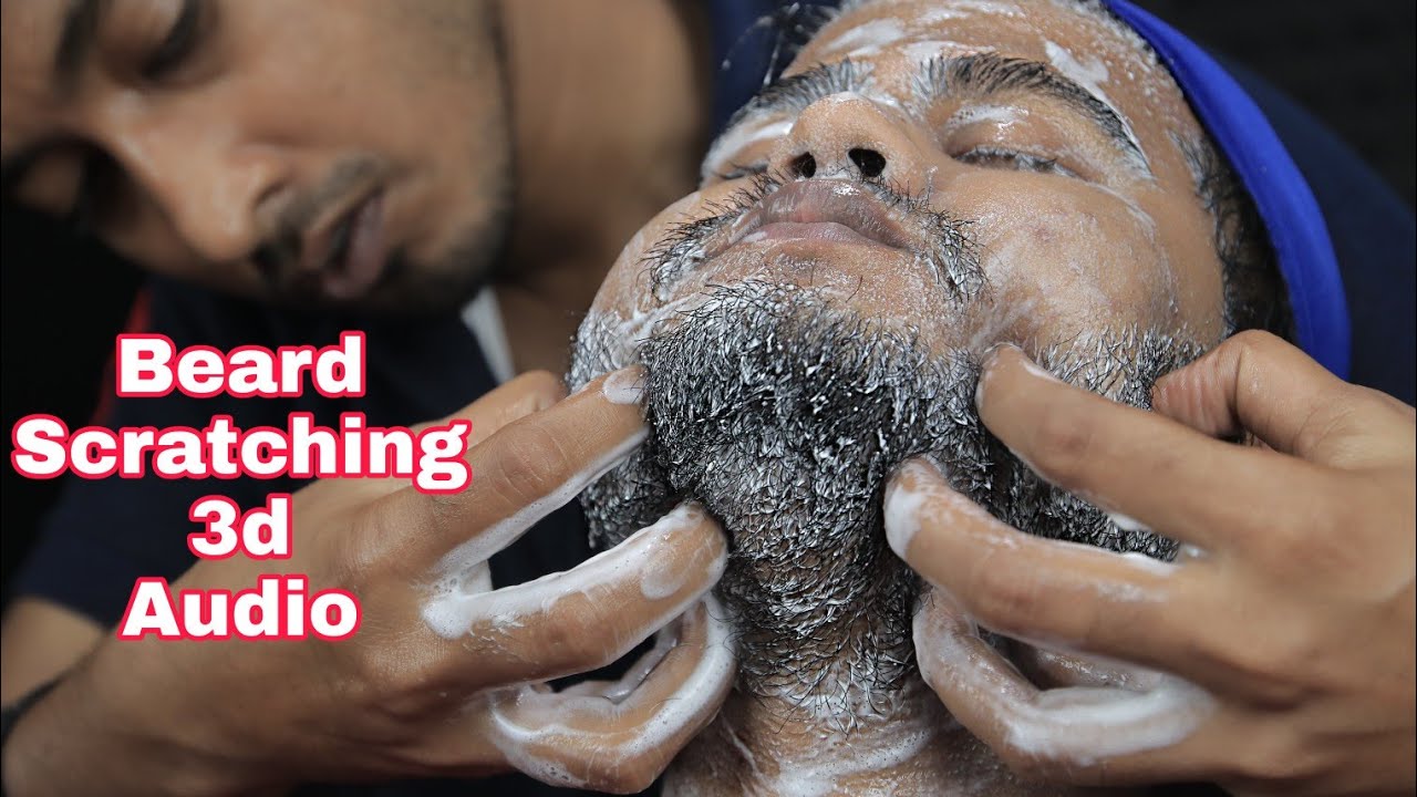ASMR Beard Scratching | ASMR Face Wash | ASMR Head Massage Neck Cracking  ASMR Face Massage