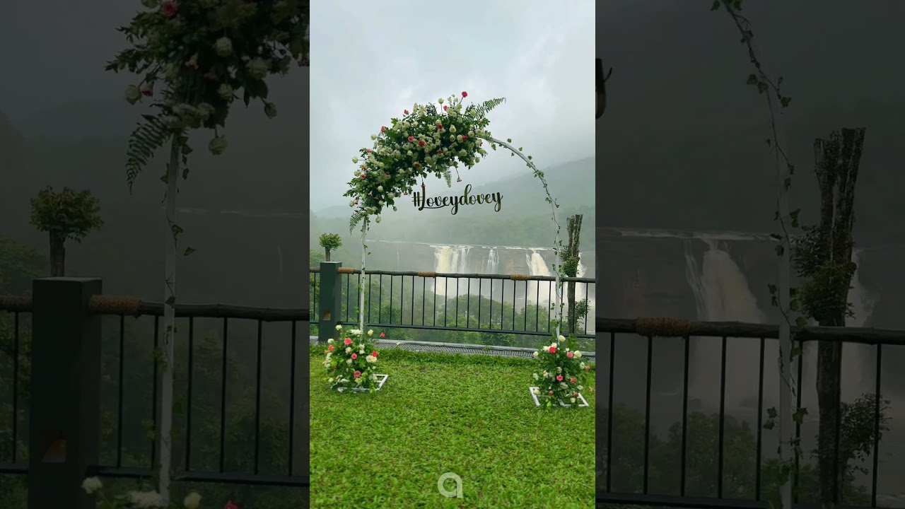 typical intimate and minimalist wedding in rain forest resort near athirappilly water falls