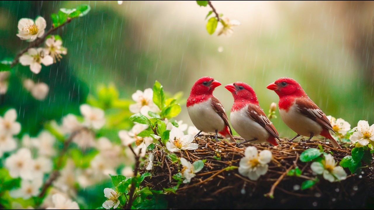 🌸💤Healing Nature Sounds – Rain and Bird Song to Heal the Heart, Refresh the Soul and Improve Memory