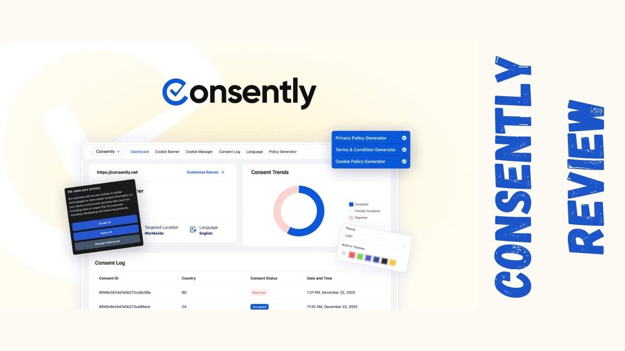 Consently Review: All-in-One Cookie Consent & GDPR Compliance Made Simple