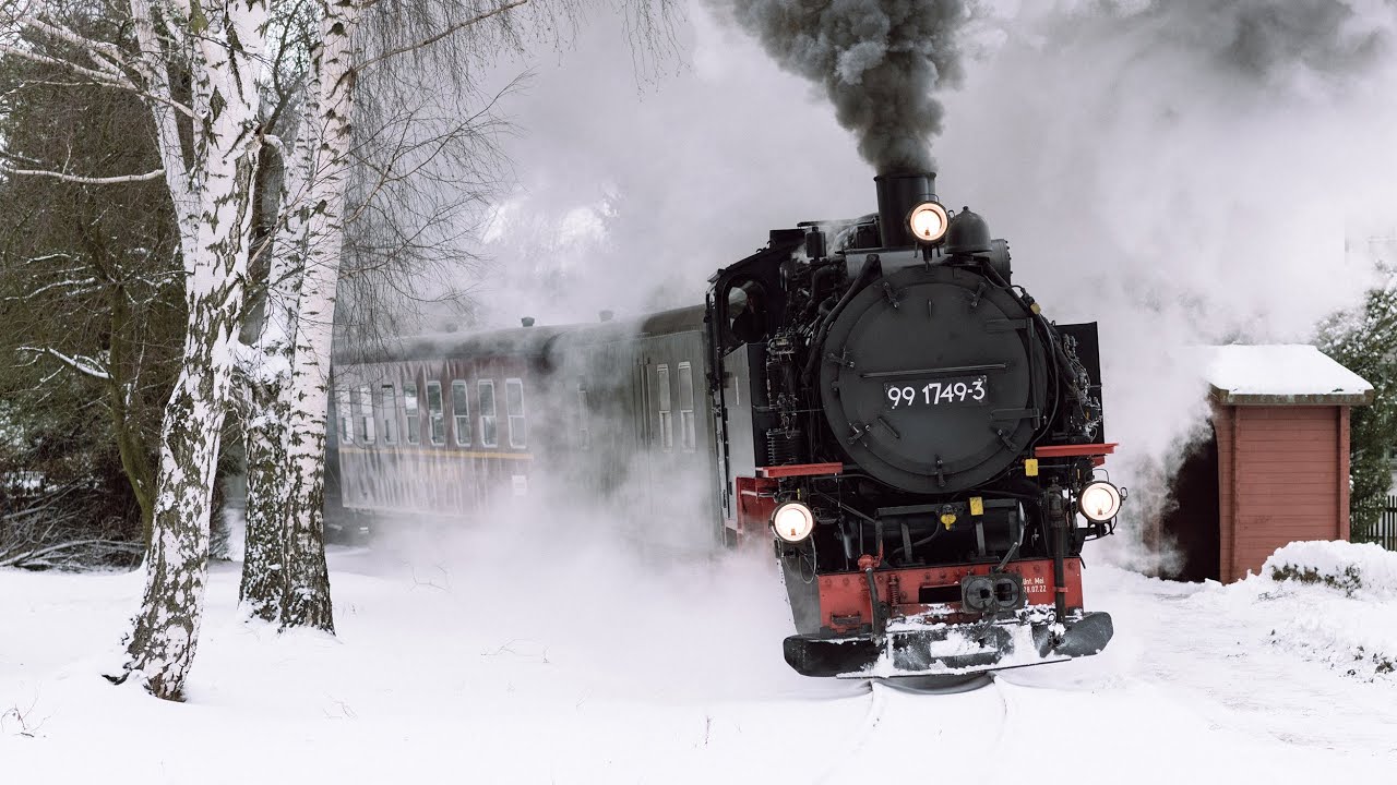 Magia zimy z parowozem 99 749 na Zittauer Schmalspurbahn 2025.01.12