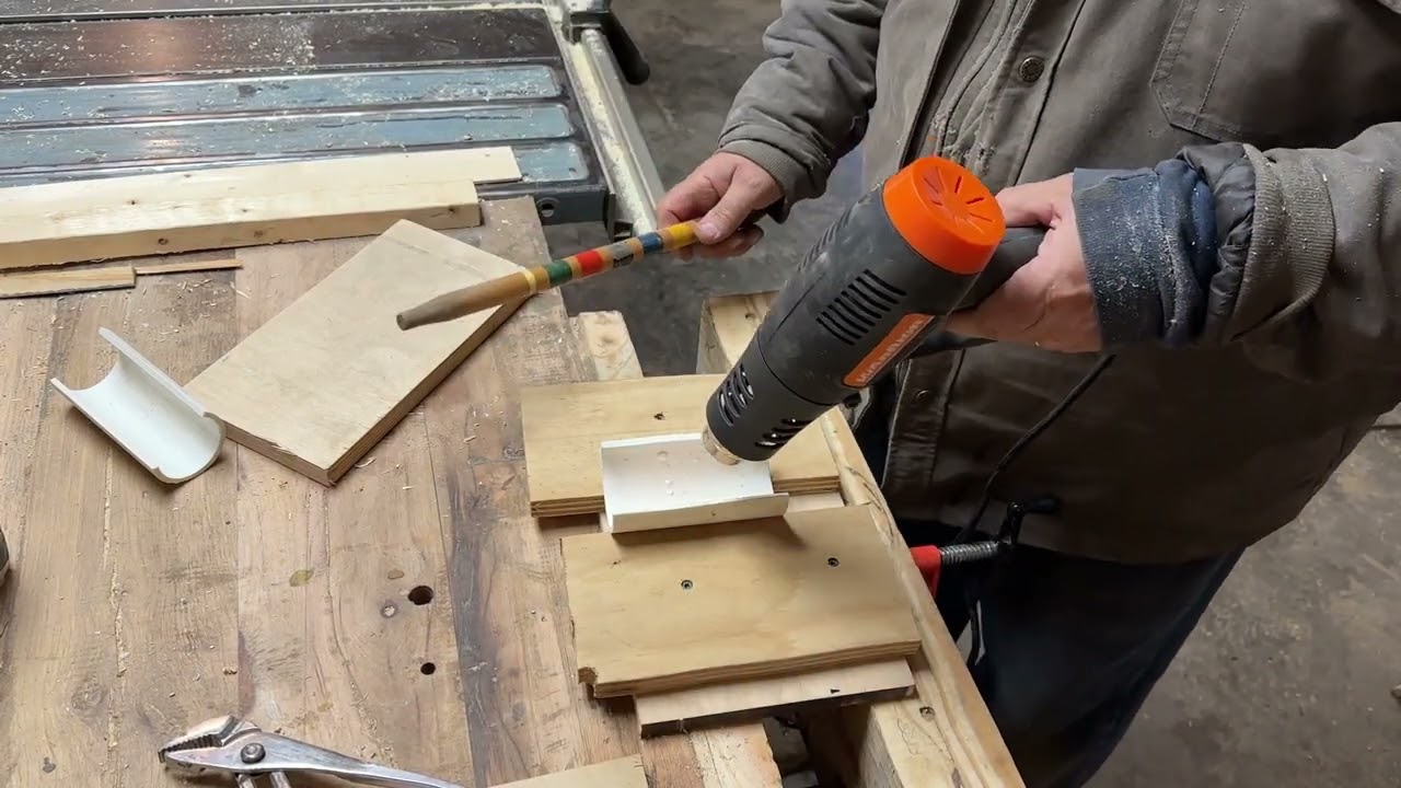 Heating and forming PVC pipe for a cover