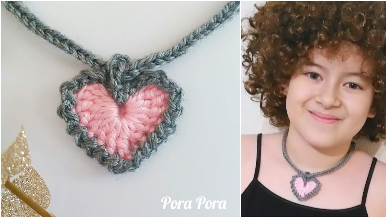 Crochet Heart Necklace I Crochet Small Heart I Valentines Crochet Ideas