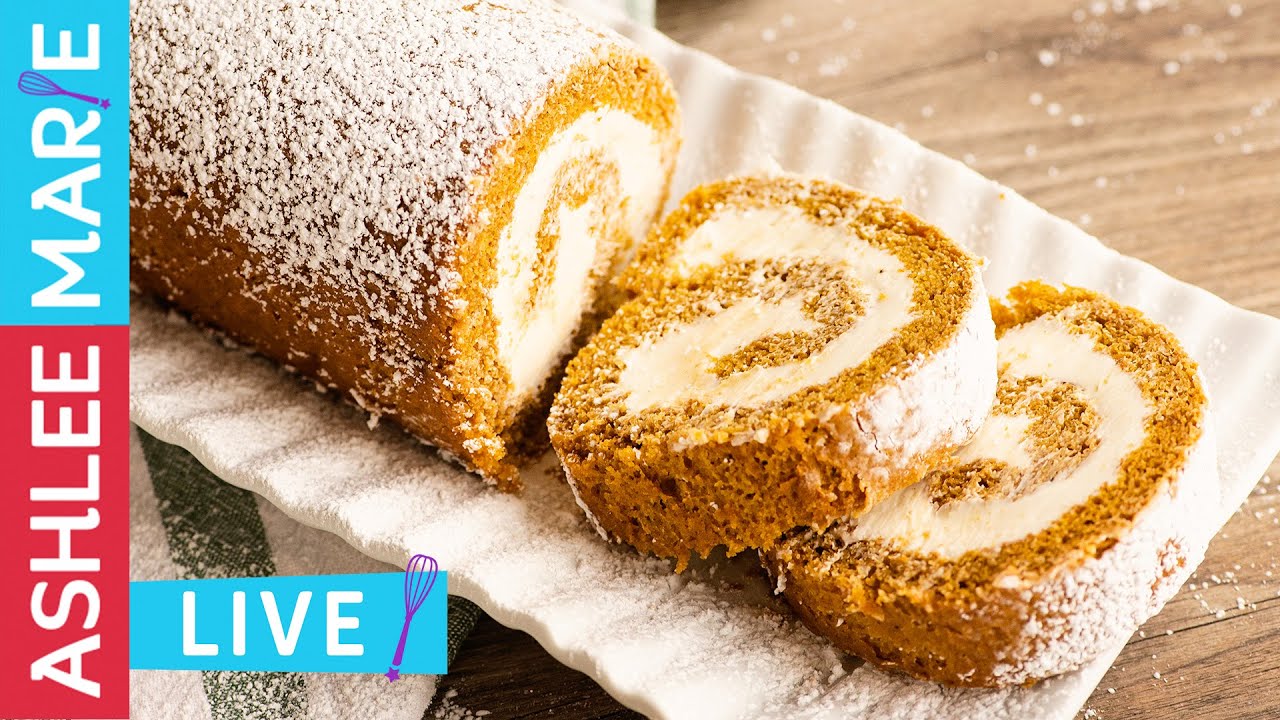 Quick and Easy Pumpkin Roll Cake - LIVE