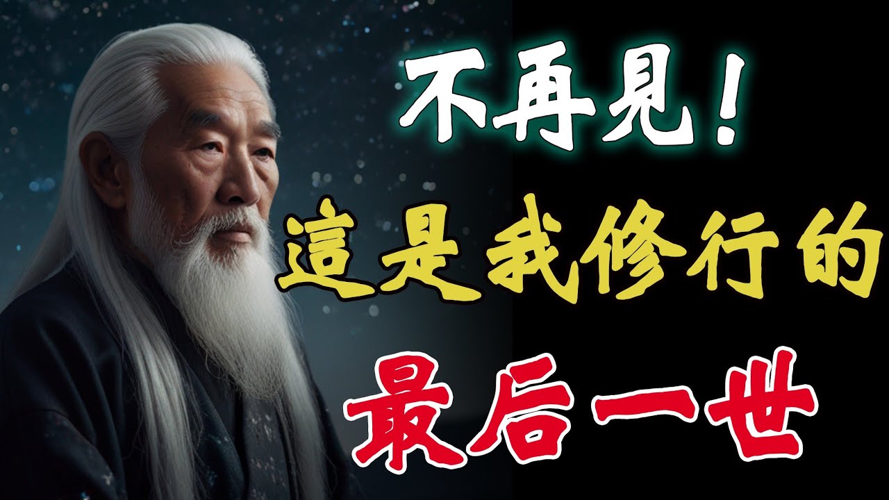 不再見！這是我修行的最後一世！