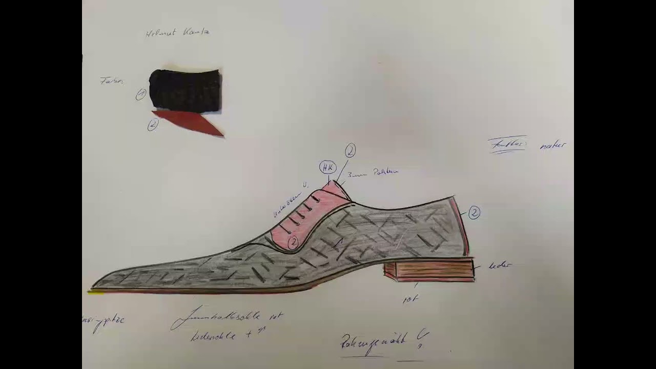 Massschuh Planung erste Zeichnung