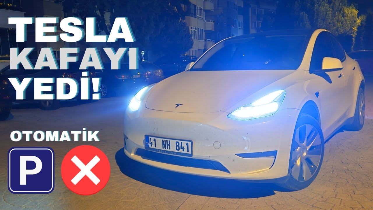 TESLA'NIN BEYNİ YANDI! Tesla Gece Otomatik Park Testi