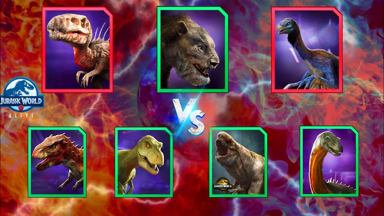 Unique REX Vs Max Level DINOSAURUS || Jurassic world alive || V3.14