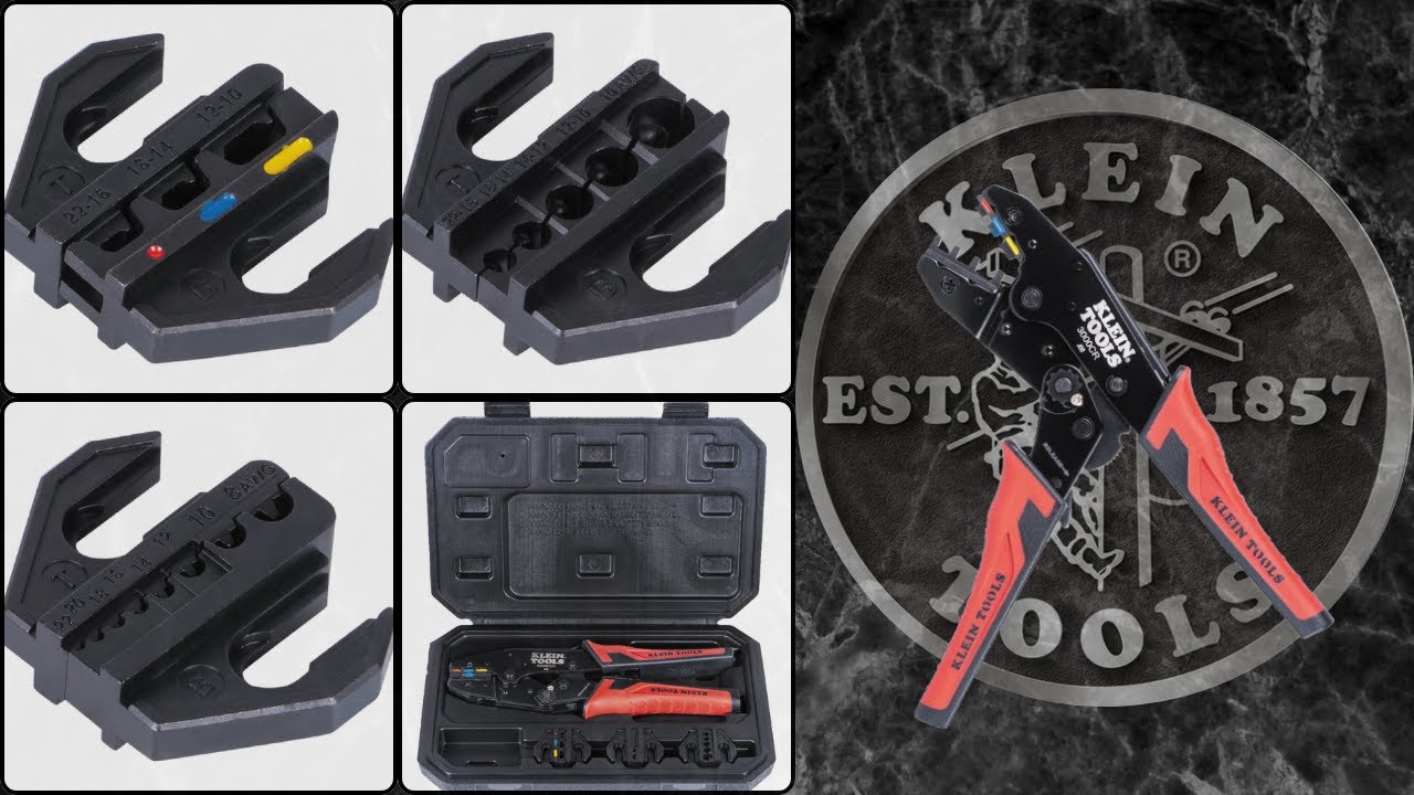 Kit Klein Tools 3000CRKIT para ponchado, con mordazas intercambiables, para terminales de 10-22 AWG