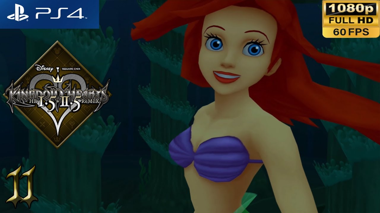 [PS4 1080p 60fps] Kingdom Hearts 1 Walkthrough Part 11 Atlantica - KH HD 1.5 + 2.5 Remix