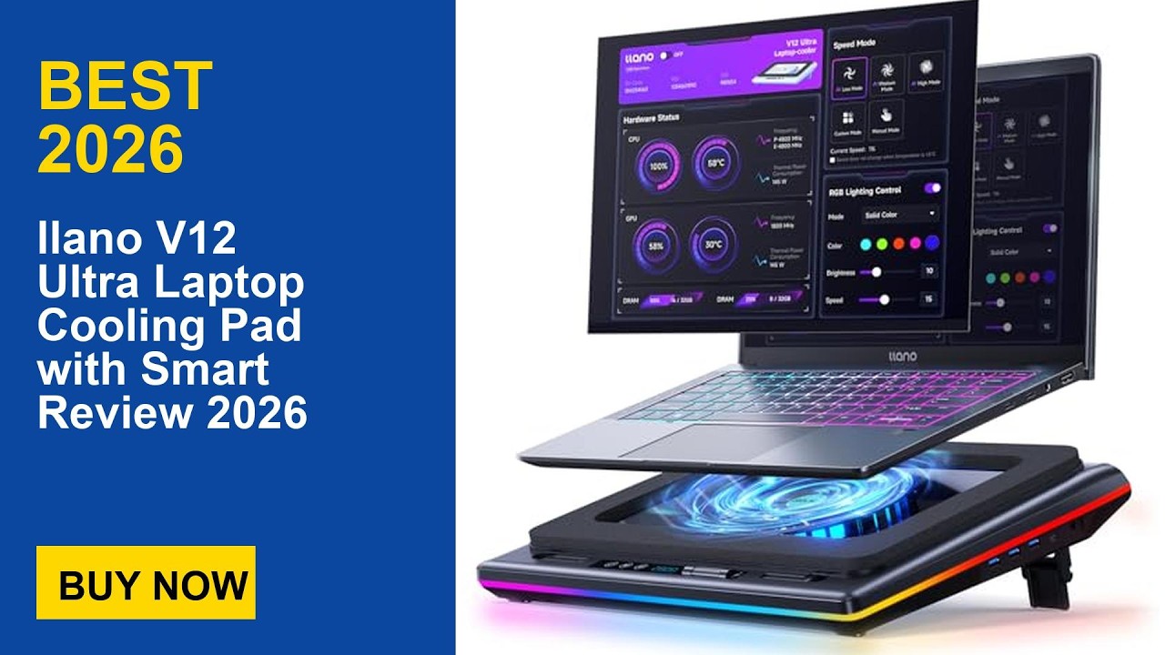 llano V12 Ultra Laptop Cooling Pad with Smart Review 2026