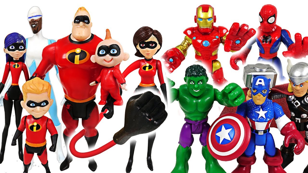 Mosters appeared! The Incredibles and Avengers Hulk, Spider Man! Go! - DuDuPopTOY
