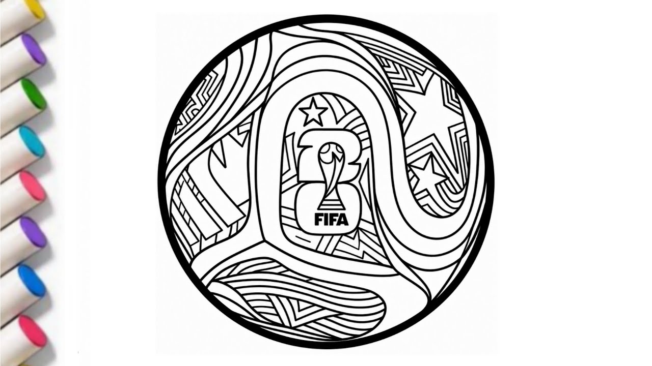 🏆⚽ FIFA World Cup Ball Coloring Page for Kids | Easy Soccer Ball Drawing & Coloring