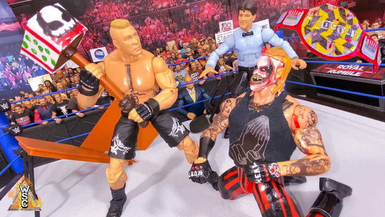 The Fiend vs Brock Lesnar - Action Figure Match! Hardcore Championship!