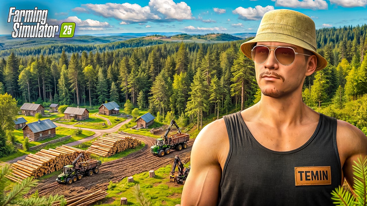 МЕГА ФЕРМА в ДЕРЕВНЕ - СПИЛ 2000 ДЕРЕВЬЕВ в FARMING SIMULATOR 25
