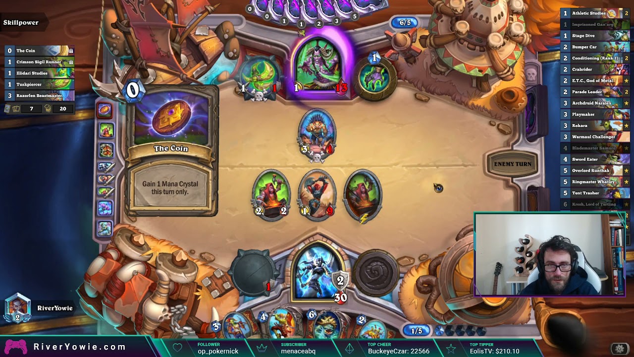 Hearthstone Rush Warrior Ep. 22 - Exact lethal vs DH