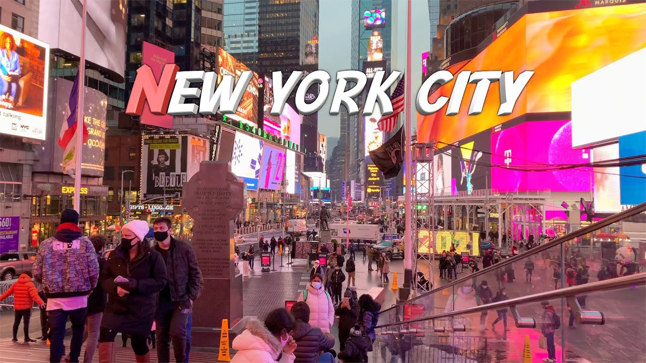 Night Walking Tour - New York City - 4K - December 2020