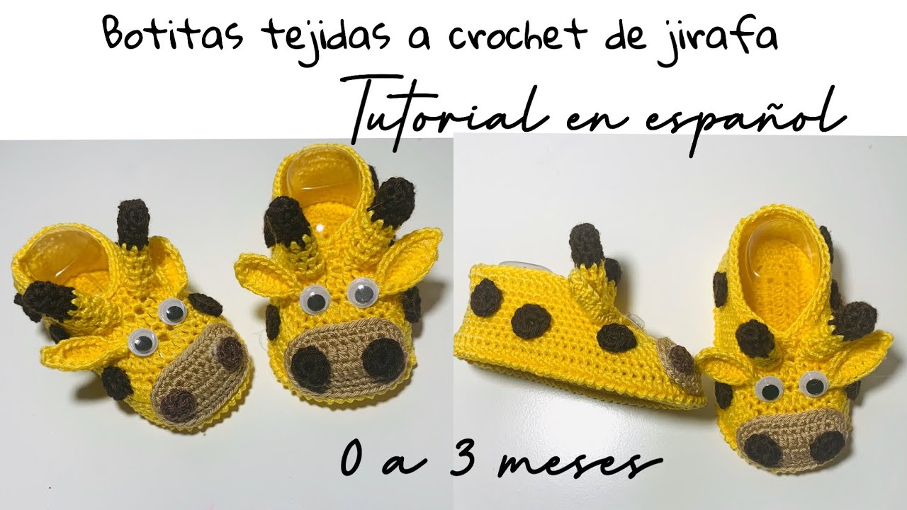 Botitas tejidas a crochet | Modelo Jirafa | Unisex | 0 a 3 meses | paso a paso | tejidos Bebe