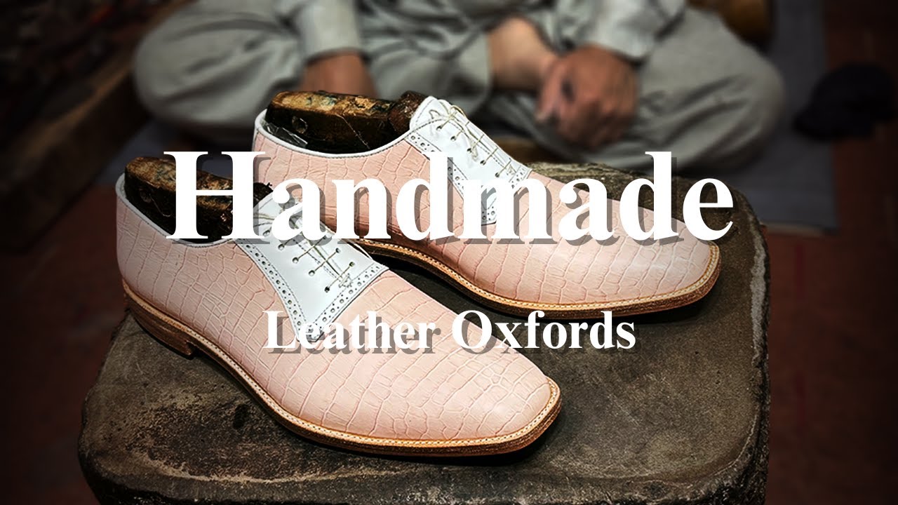 Making HANDMADE OXFORDS Shoes in Alligator Texture Leather (START TO END)