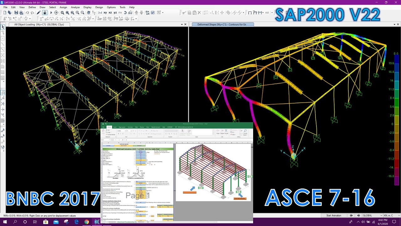Wind Load Calculation | ASCE 7-16 | BNBC2017 | Application of Wind Load | Portal Shed Design