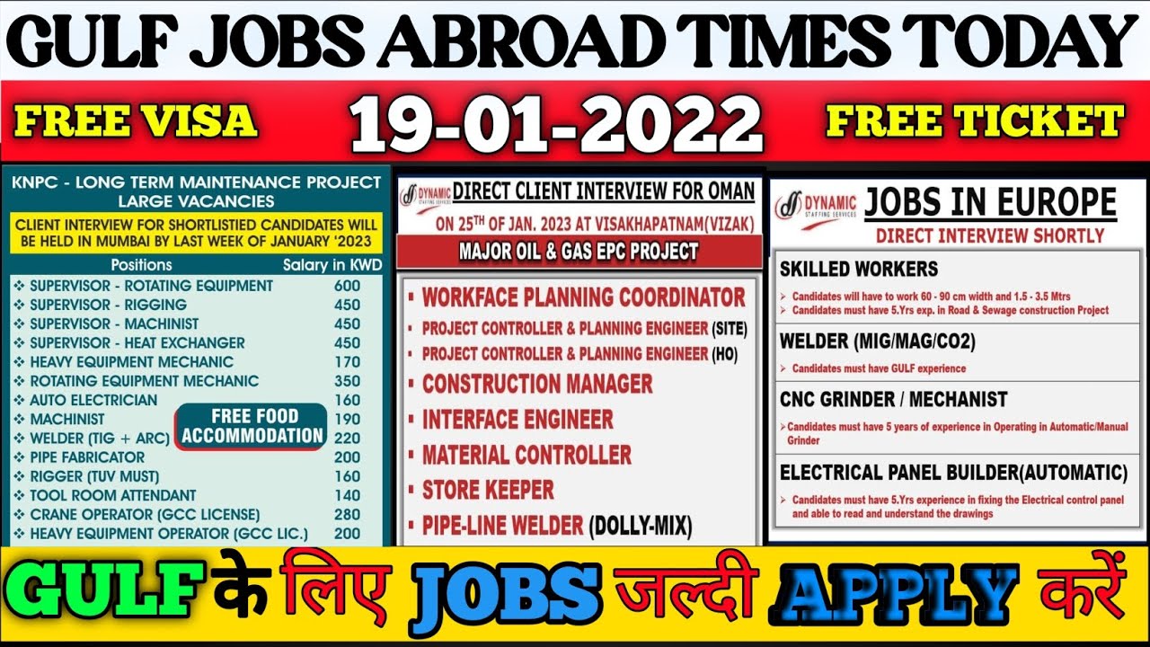 Kuwait Jobs for Indians, Gulf Job Vacancy 2023, Dubai Job Vacancy 2023, Europe Jobs for Indians #job