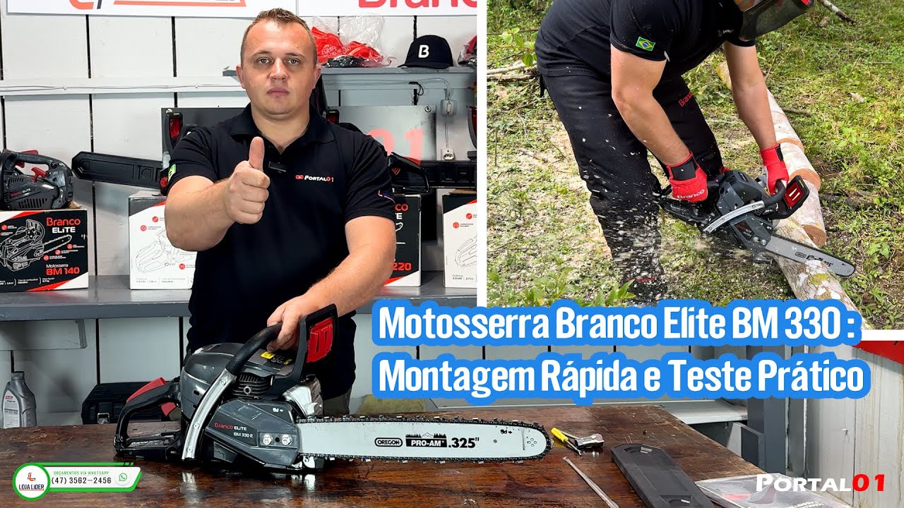 Motosserra Elite BM 330 : Montagem Rápida e Teste Prático ‪‪@Branco - A força que o Brasil precisa